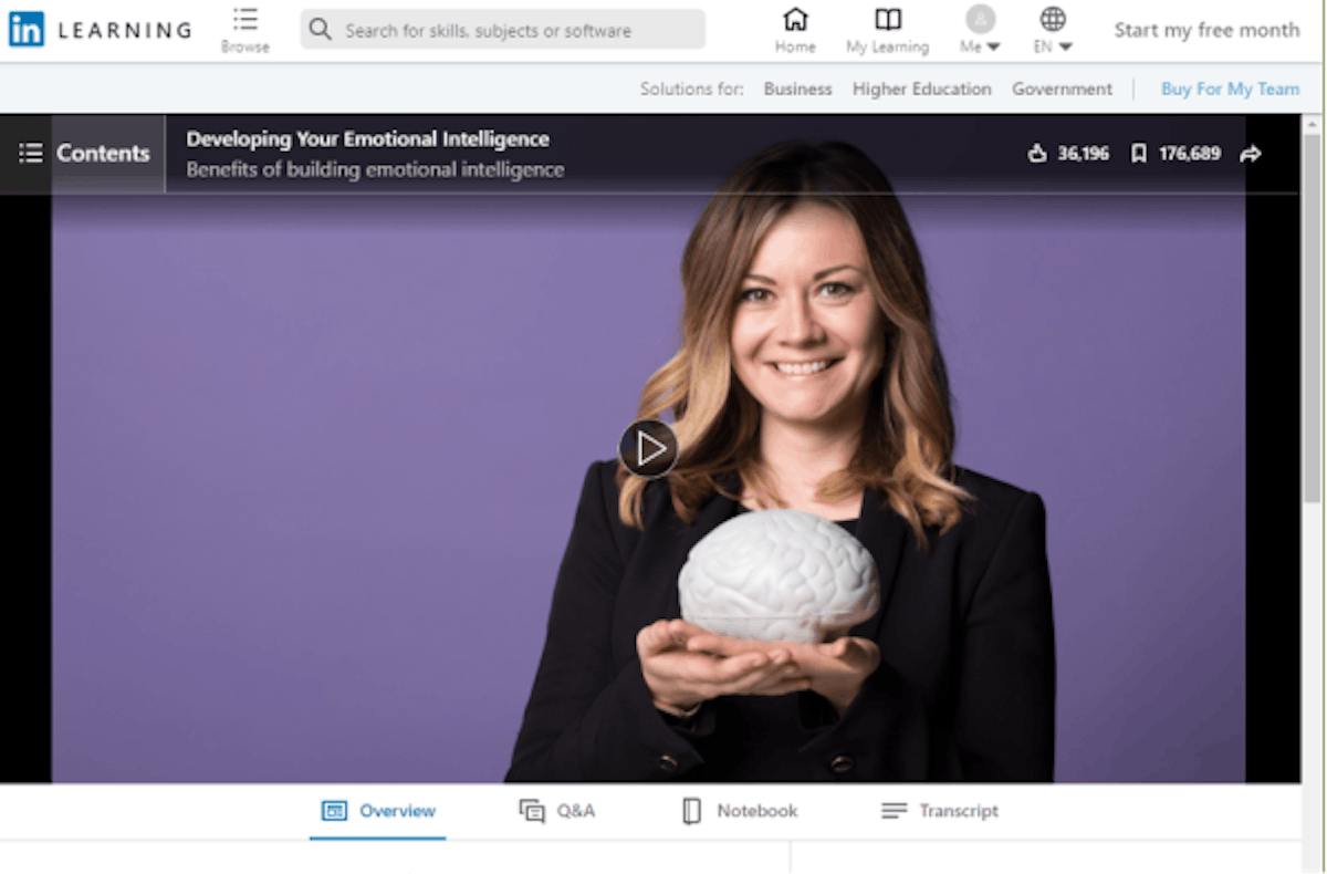 Free Emotional Intelligence Course - Developing Your Emotional Intelligence on LinkedIn Learning