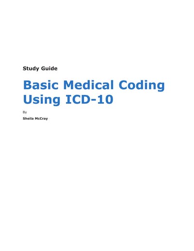 Basic Medical Coding Using ICD-10