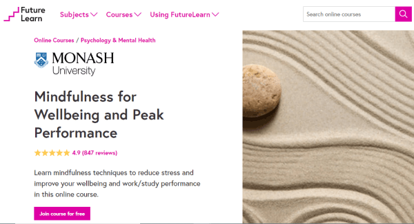 Future Learn Mental Health Course - Mindfulness for Wellbeing and Peak Performance