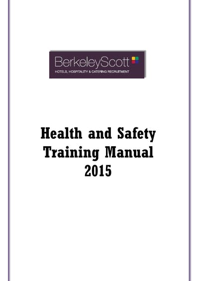 Health And Safety Training Manual 2015