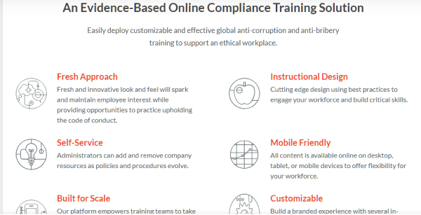 EVERFI Ethical Training Program-Global Anti-Bribery  Compliance Initiative)</h2><p>Обучение и сертификация по этике это еще одна программа, которая обучит вас и других членов вашей команды тому, как эффективно построить программу этических принципов в вашей компании, которая будет работать. С помощью курса ECI вы научитесь оценивать этику и соответствие нормативным требованиям, понимая принципы, которые ведут к созданию этичной и соответствующей нормам рабочей силы. Если вы пытаетесь попасть в эту сферу или хотите улучшить свои навыки и сертификаты, этот курс поможет вам в паре с опытными инструкторами. ECI также построила курс таким образом, чтобы подготовить и квалифицировать вас к сдаче экзамена Leadership Professional in Ethics Compliance для получения сертификата LPEC.</p><p><img decoding=