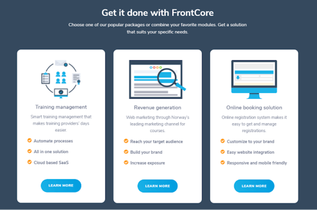 Training Management Tool - FrontCore