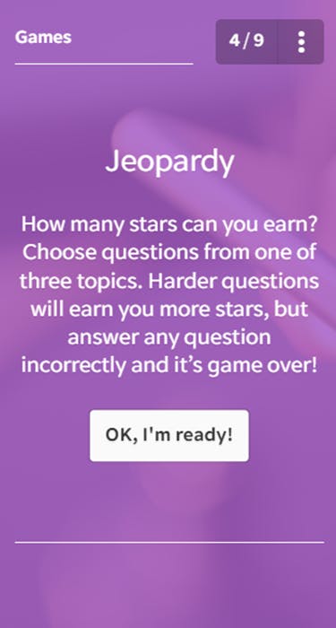 Sample of a jeopardy game template