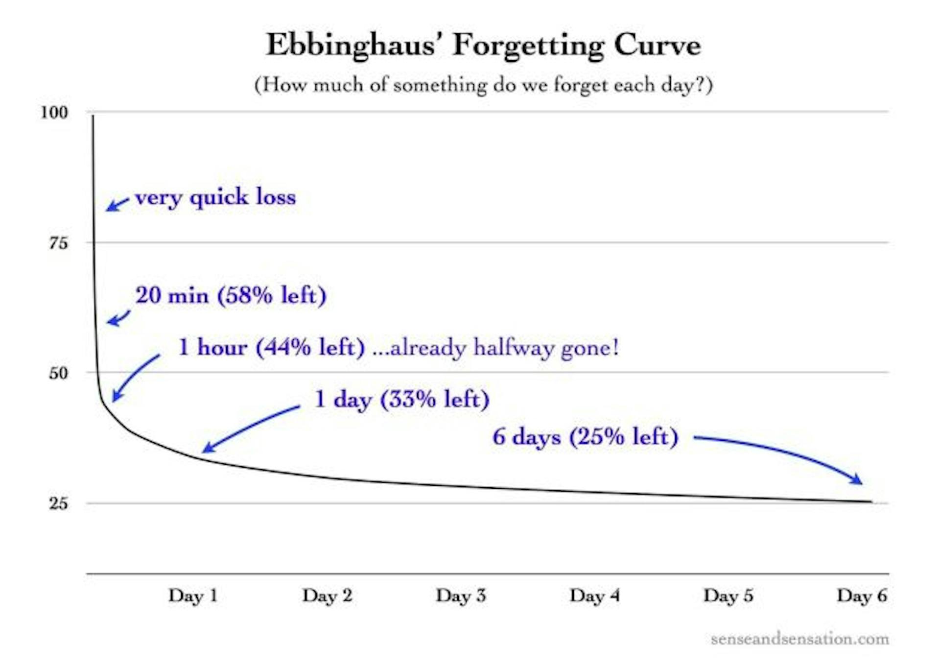 why do i forget things so quickly - forgetting curve