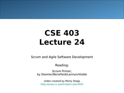 Cse 403 Lecture Slides