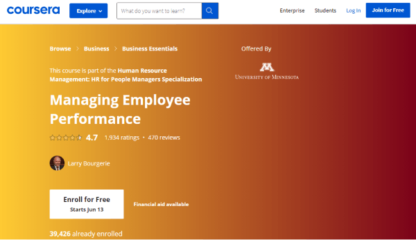 Coursera Microlearning Course to Improve Work Performance-Managing Employee Performance