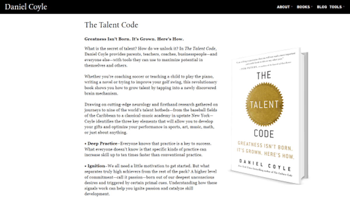 Training and Development Book - The Talent Code by Daniel Coyle