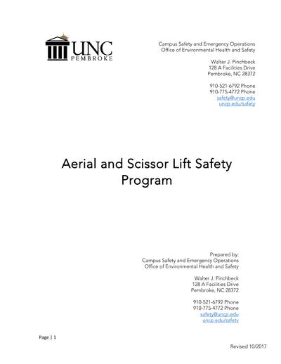 Aerial And Scissor Lift Safety Program