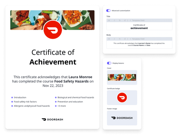 Personalized learning platform - SC Training Completion certificates