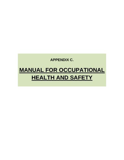 Manual For Occupational Health And Safety