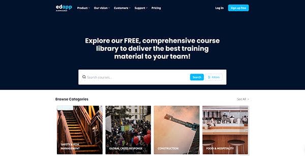 Online Training Website - EdApp course library