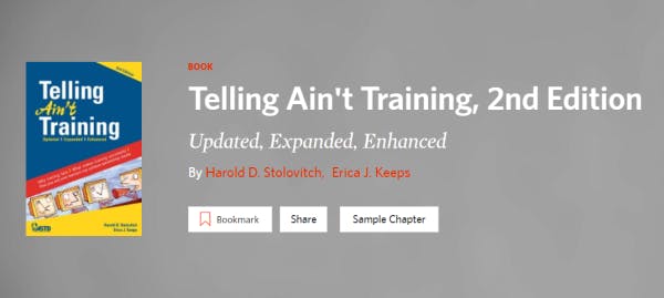 Training and Development Book - Telling Ain't Training by Harold D. Stolovitch, Erica J. Keeps