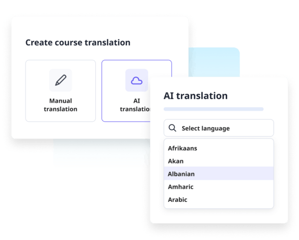 Elearning translation services - SC Training AI translation tool