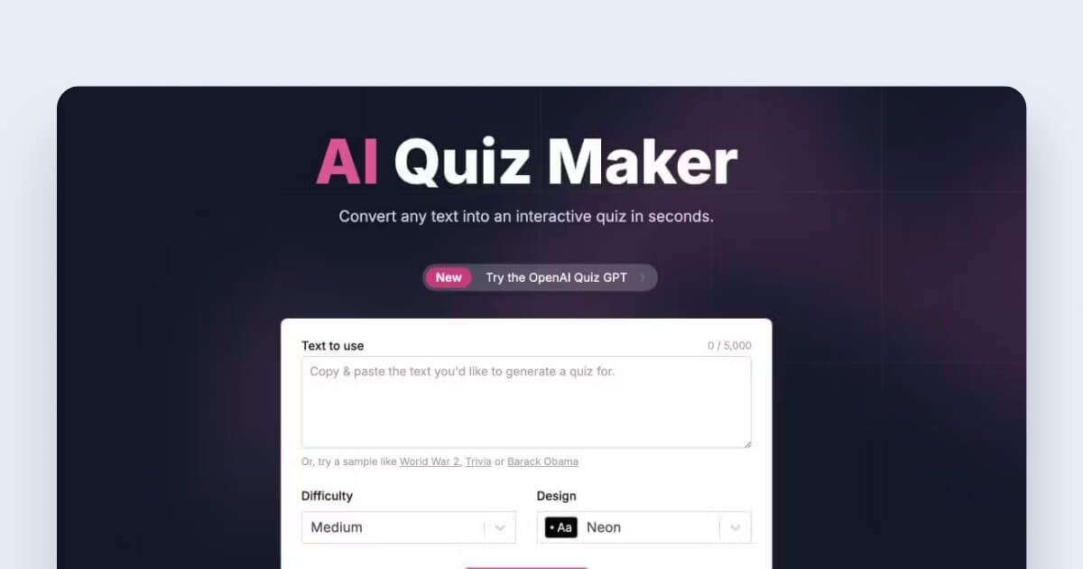 Free Quiz Maker by AI Quiz Maker