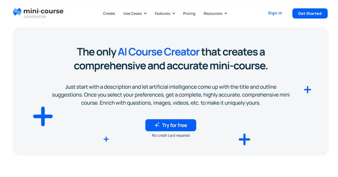 Create a course with AI - Mini Course Generator