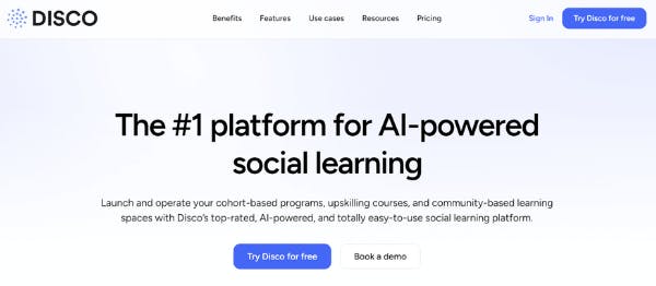 Create a course with AI - Disco