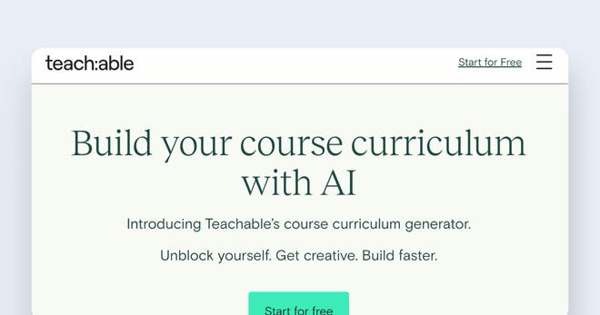 AI course generator - Teachable