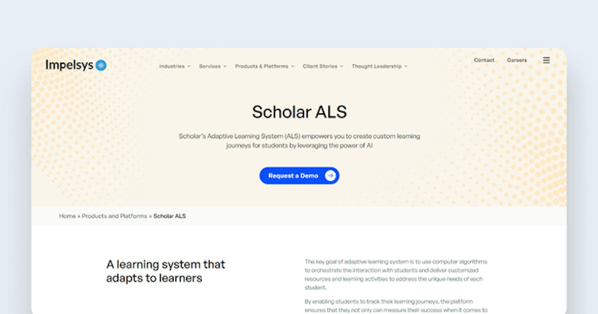 Adaptive learning platform - Impelsys