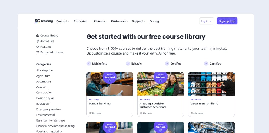 Editable course library