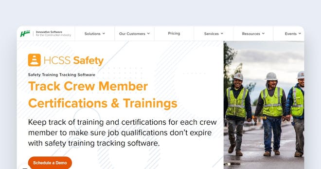 Safety training tracking software - HCSS