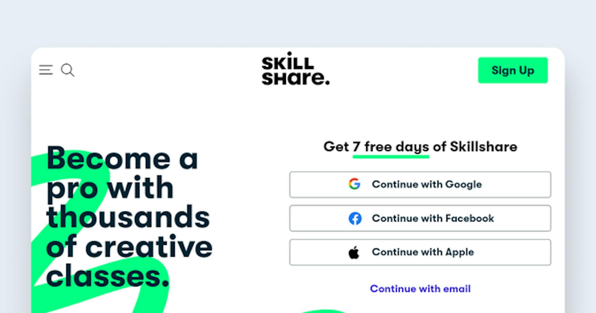 Free educational app - Skillshare