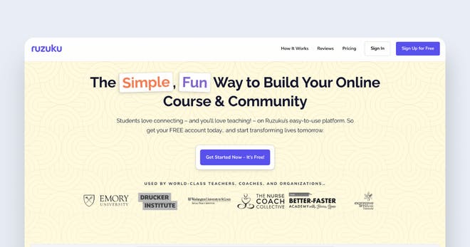 Online course platform - Ruzuku