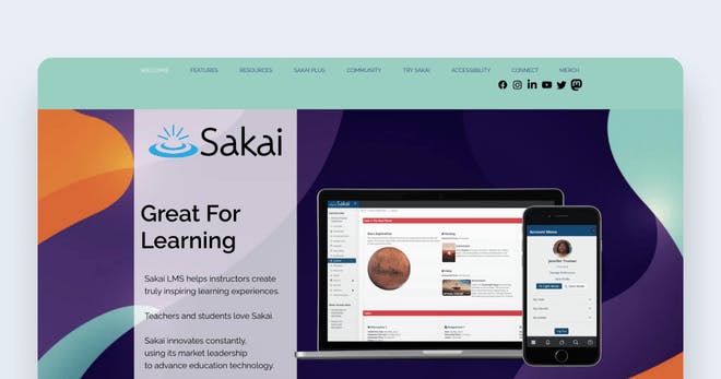 Learning management systems example - Sakai