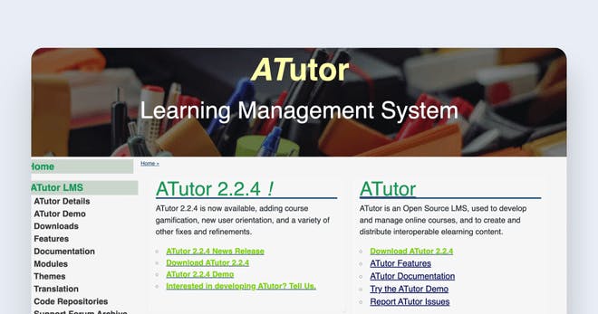 Learning management systems example - Atutor