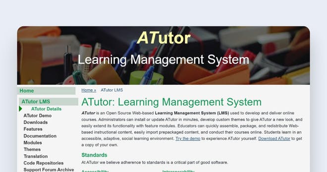 Free learning management system - ATutor