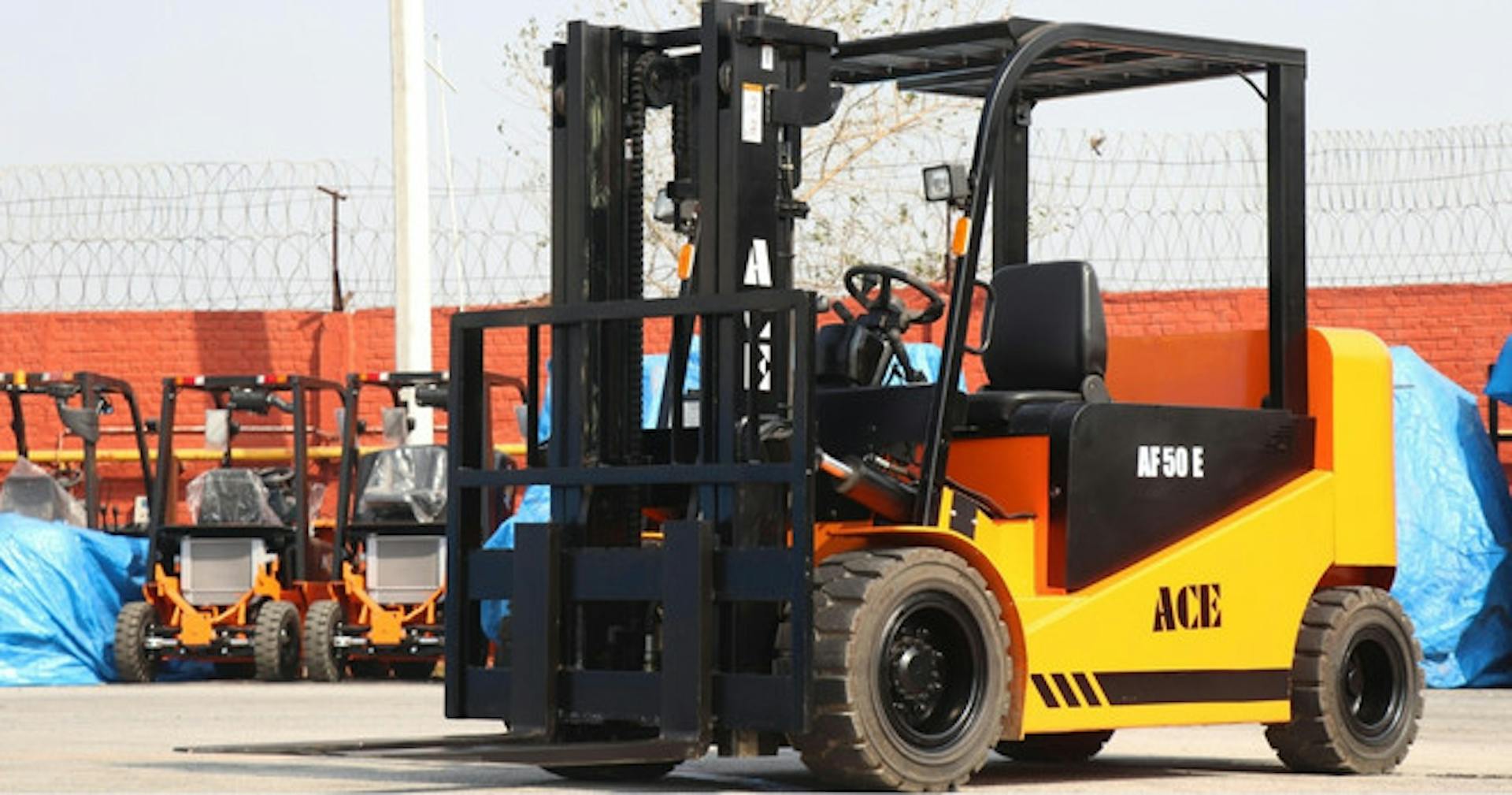 Forklift parked properly