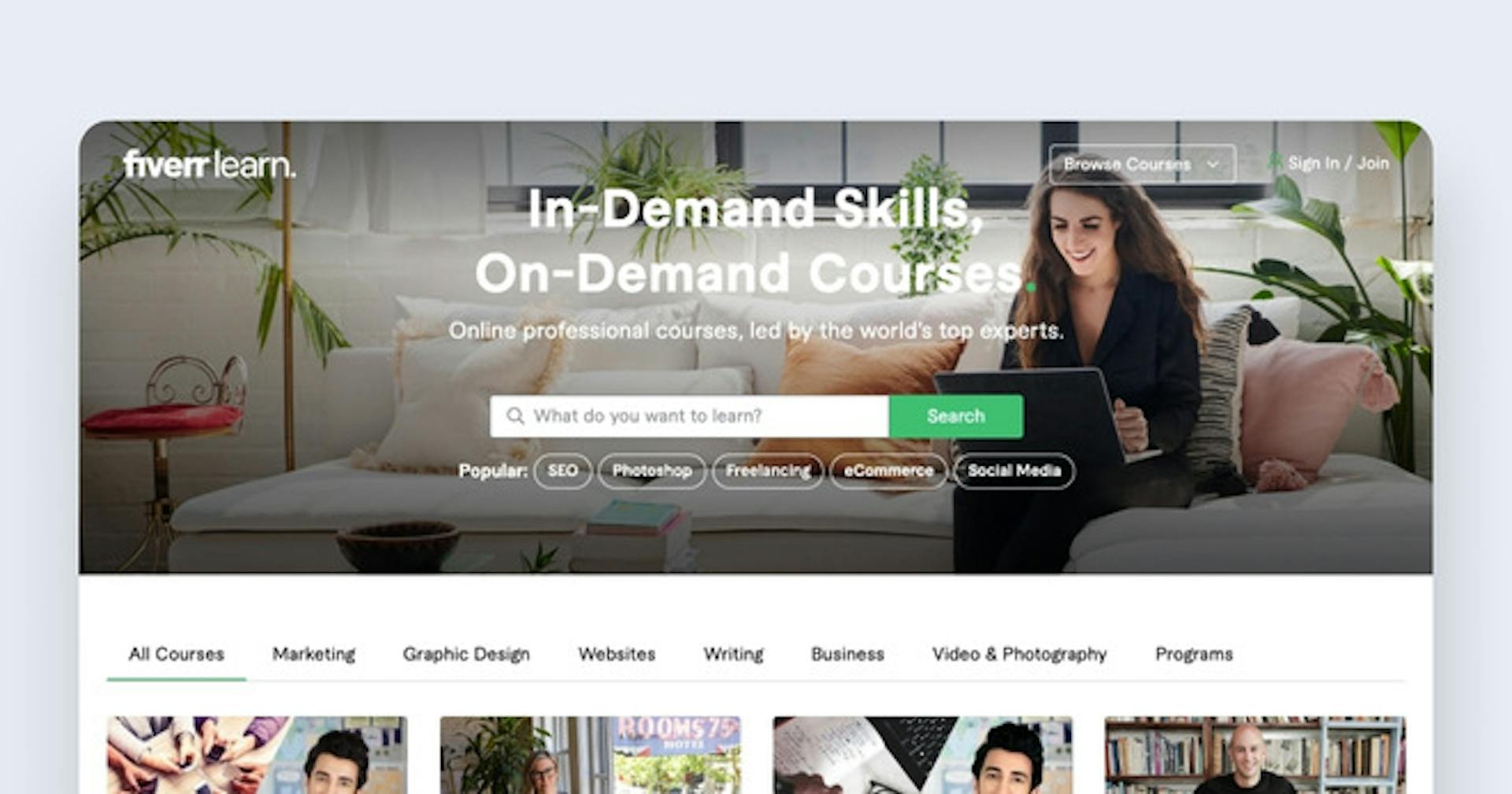 Social media learning platform - Fiverr