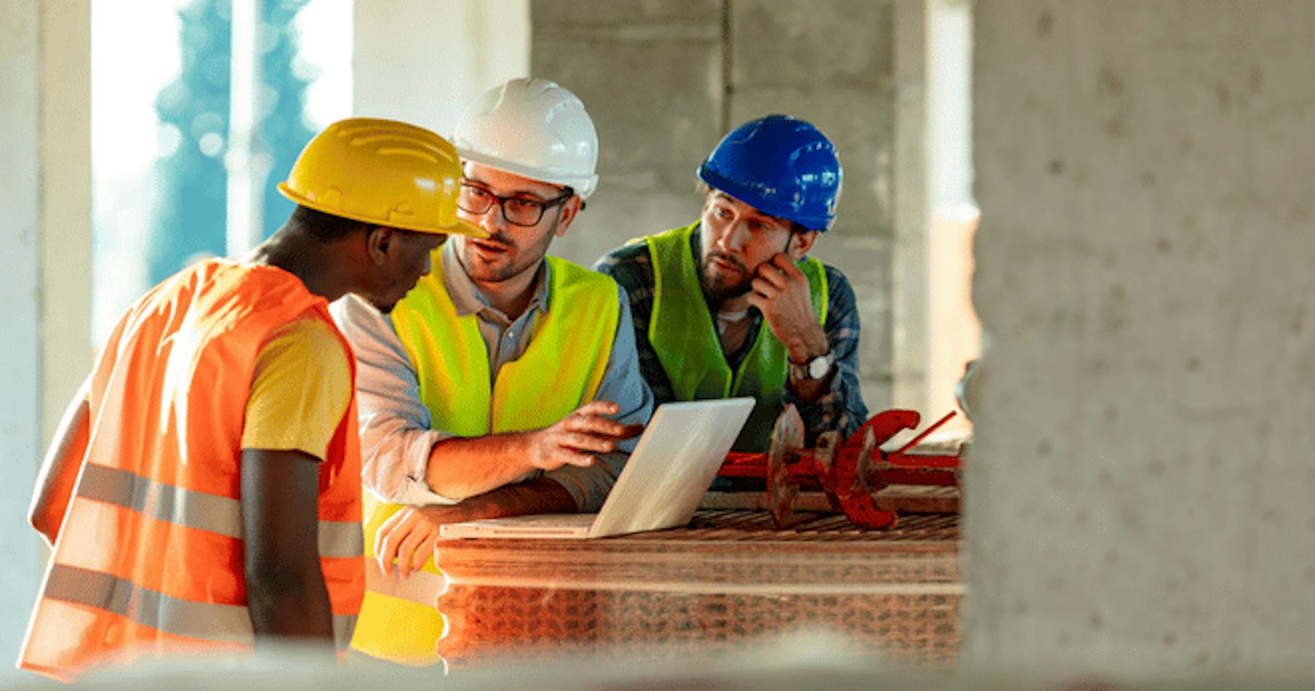 Construction crews supporting each other