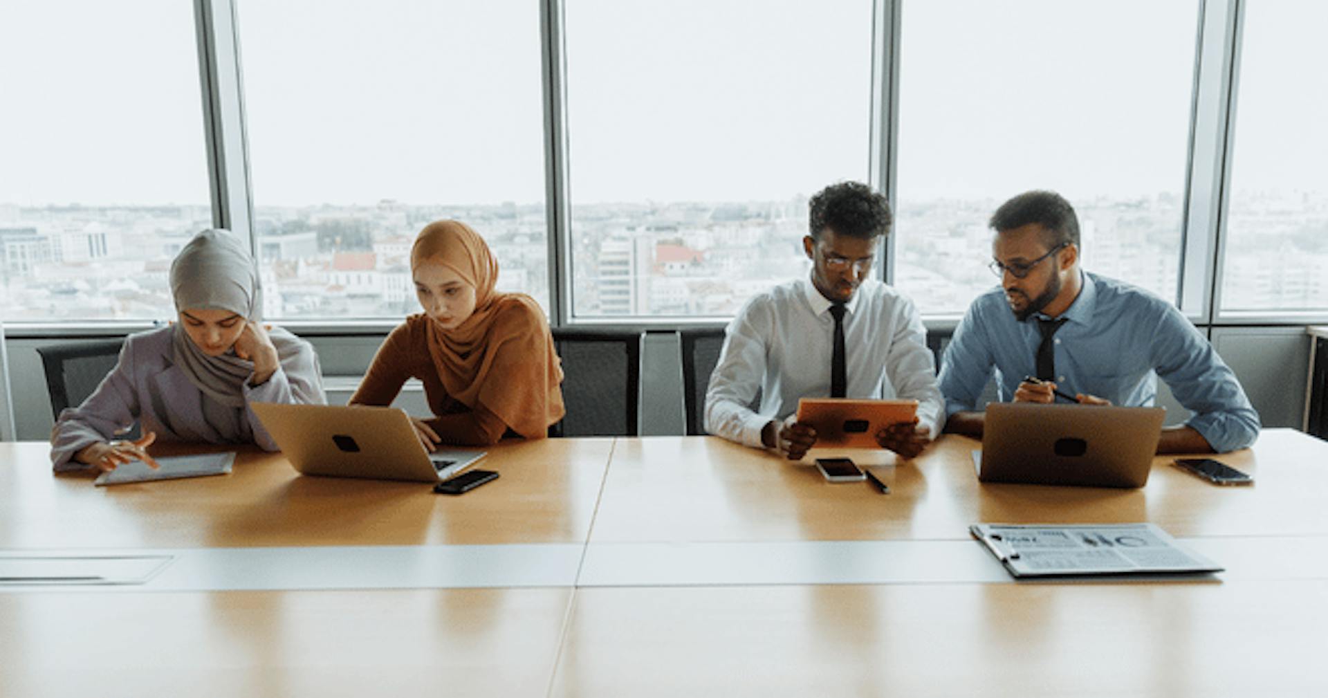 Employees working in the office