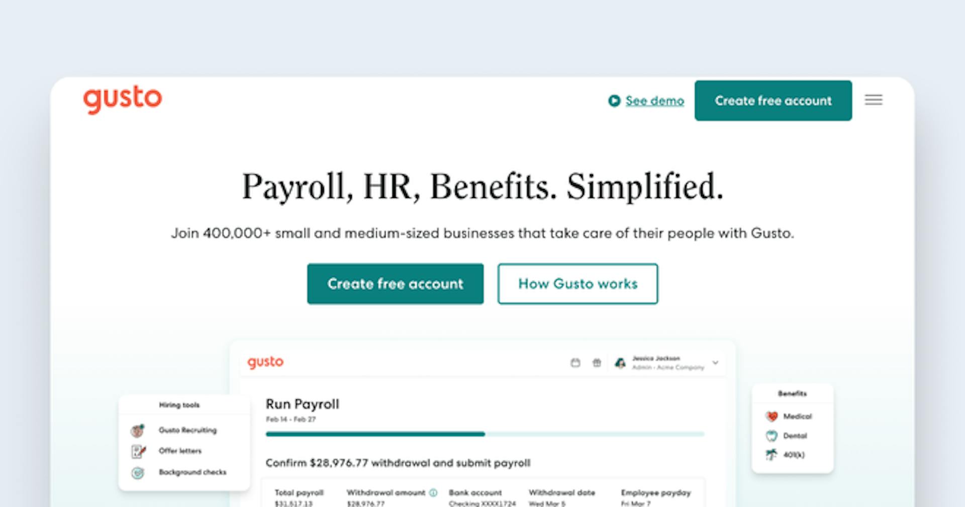 onboarding software for small business - Gusto