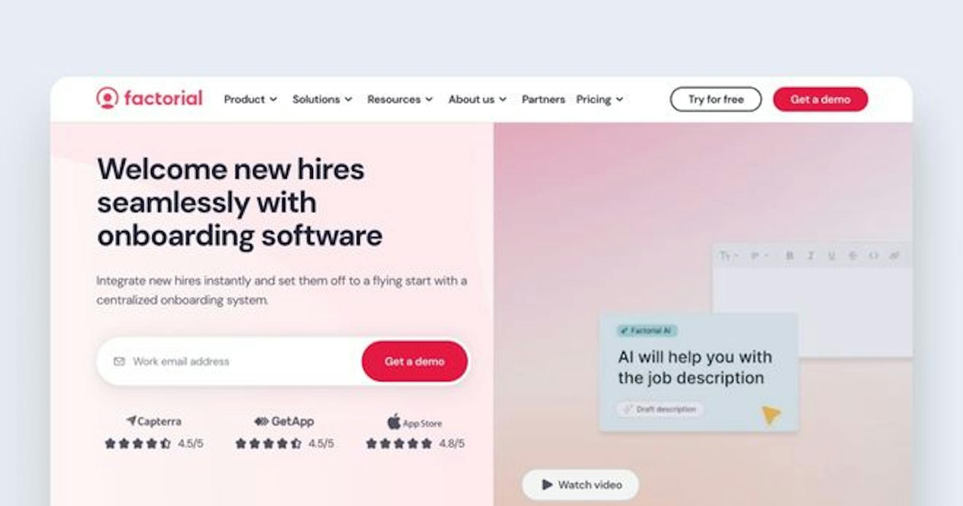 onboarding software for small business - Factorial