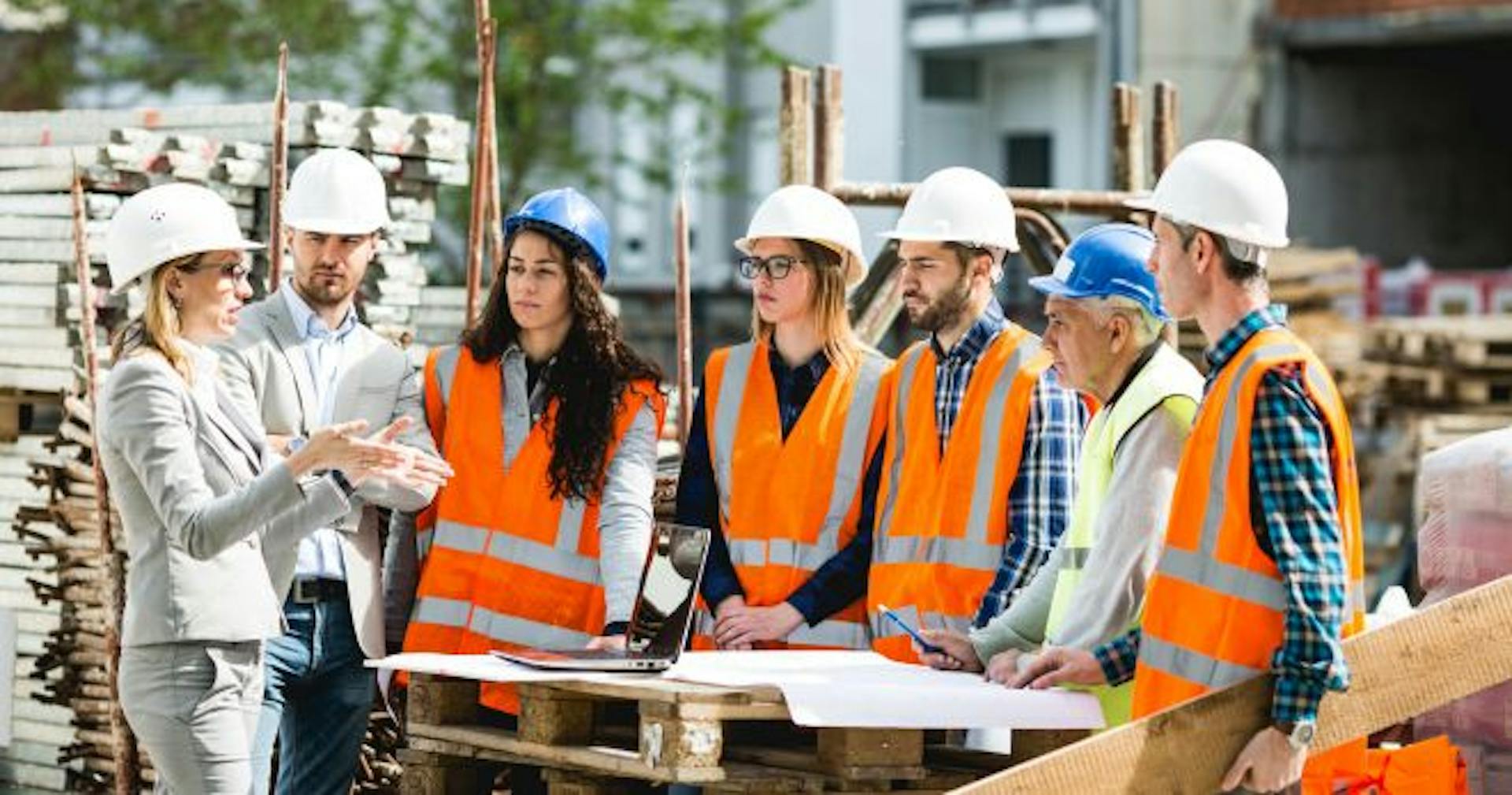 construction team working together