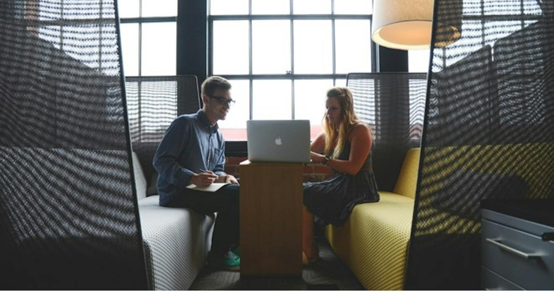 A manager giving feedback to an employee