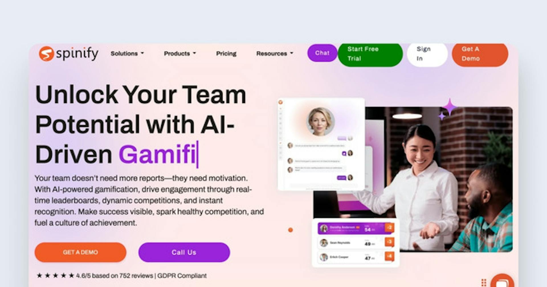 Business gamification app - Spinify