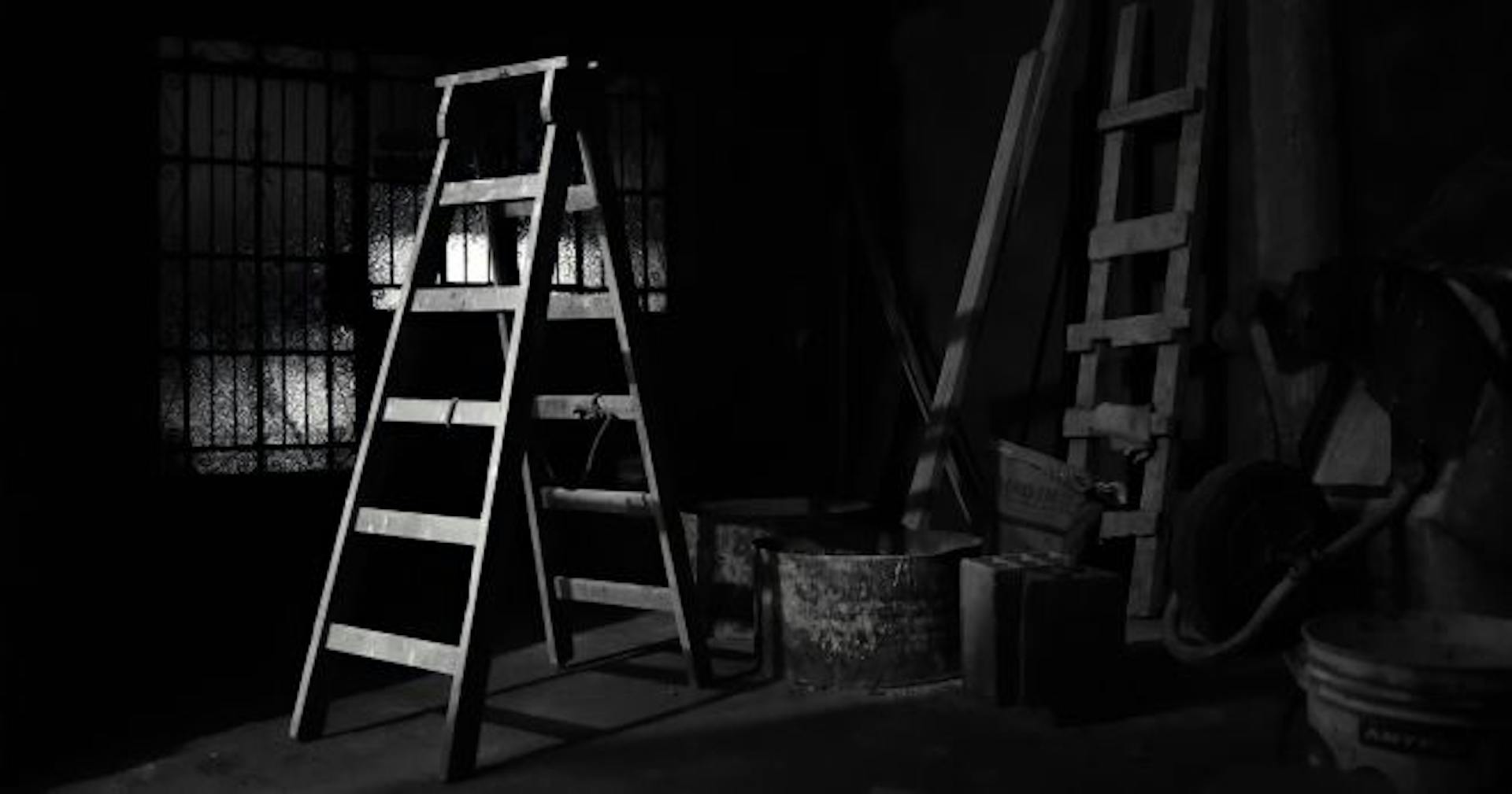 Dark place with a ladder