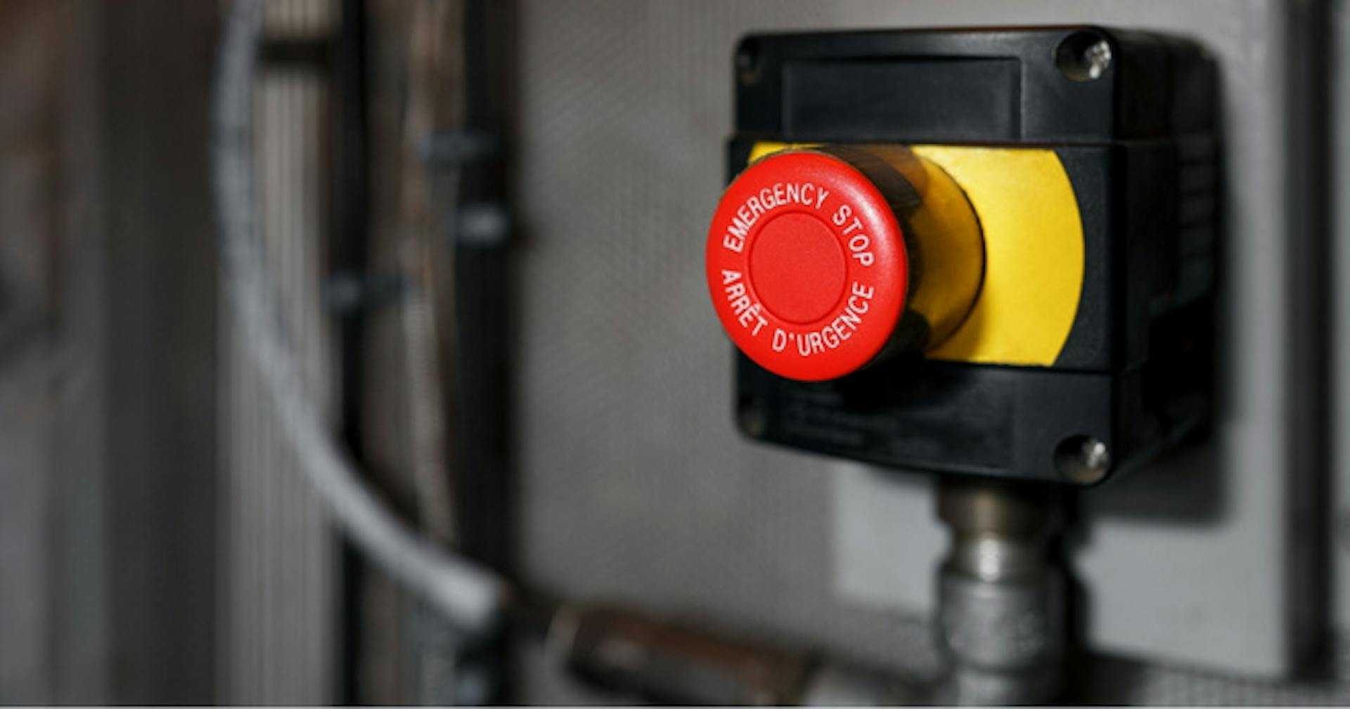 A machine's emergency stop button 