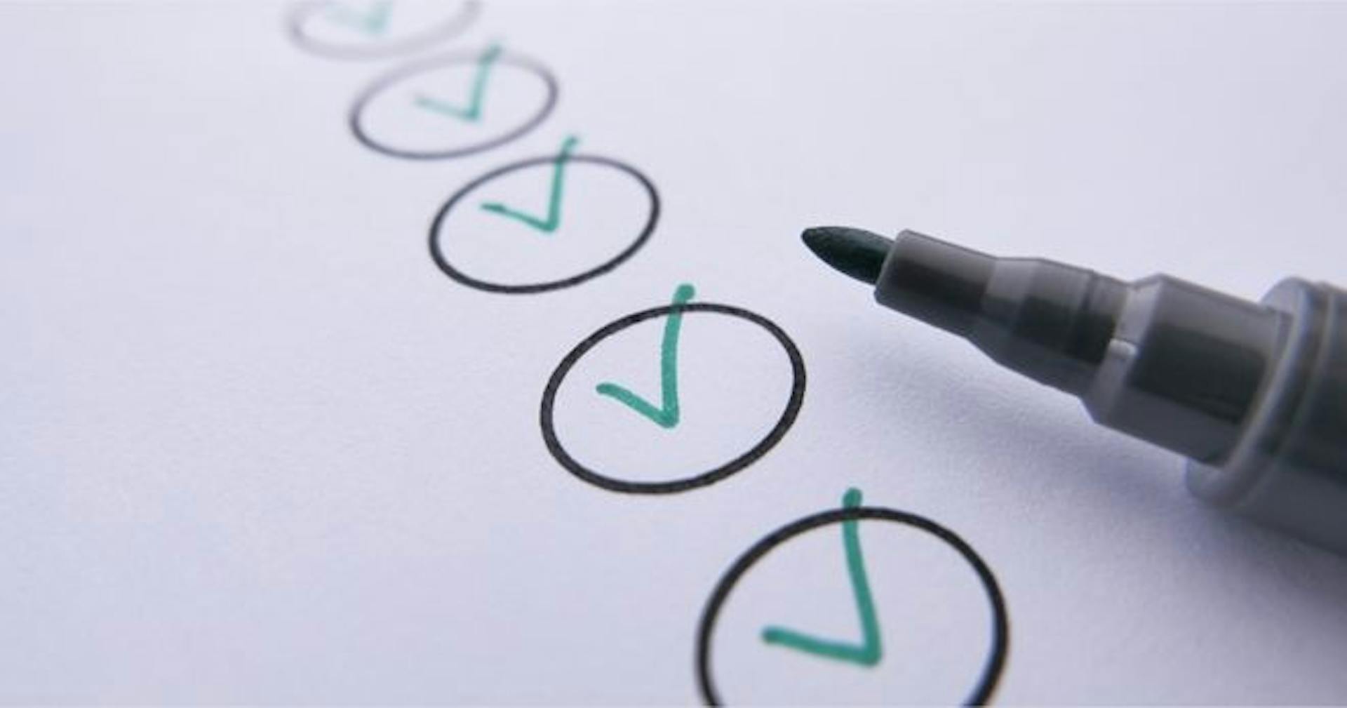 Quality control checklist being completed
