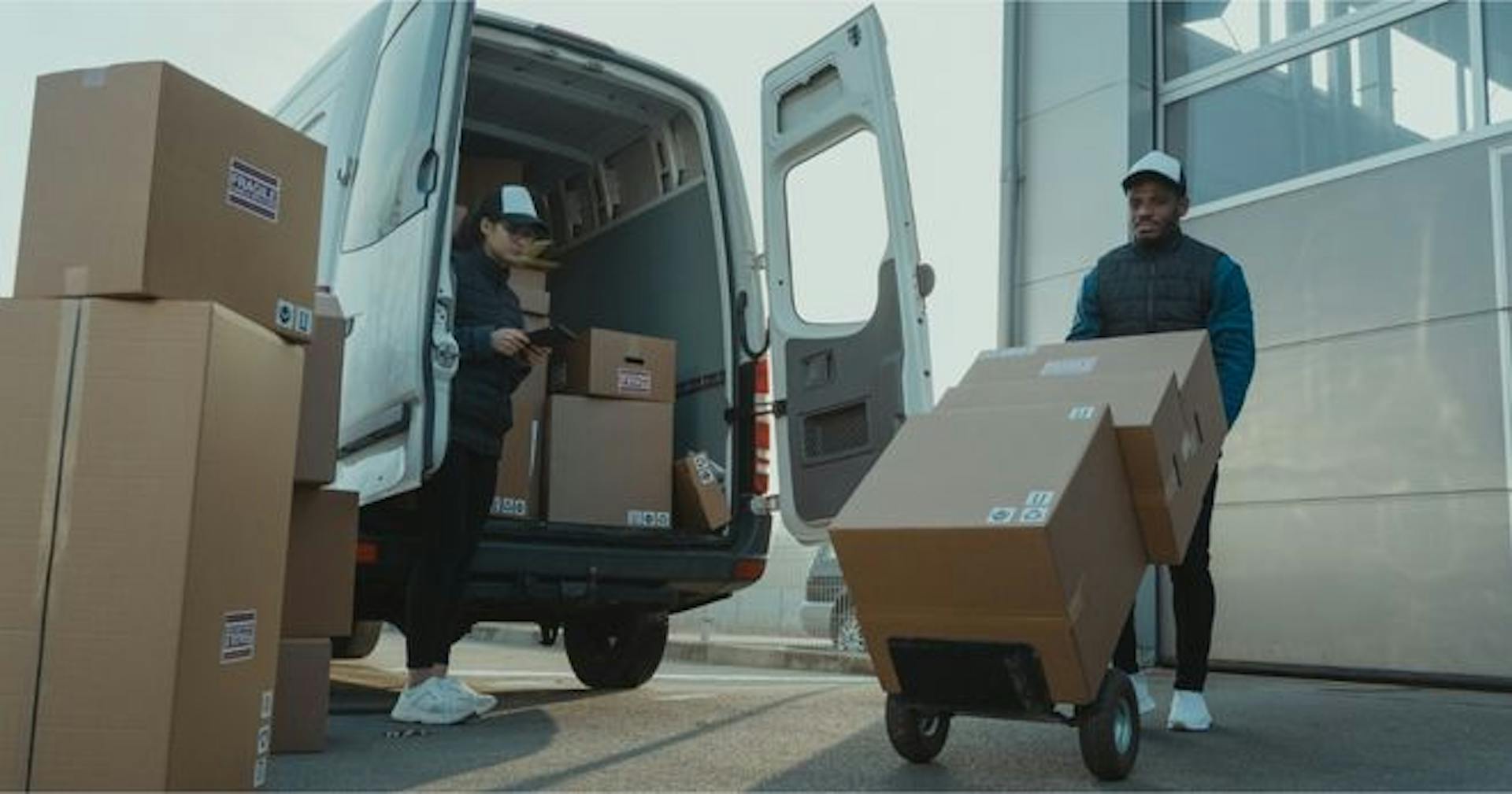 Logistics team working