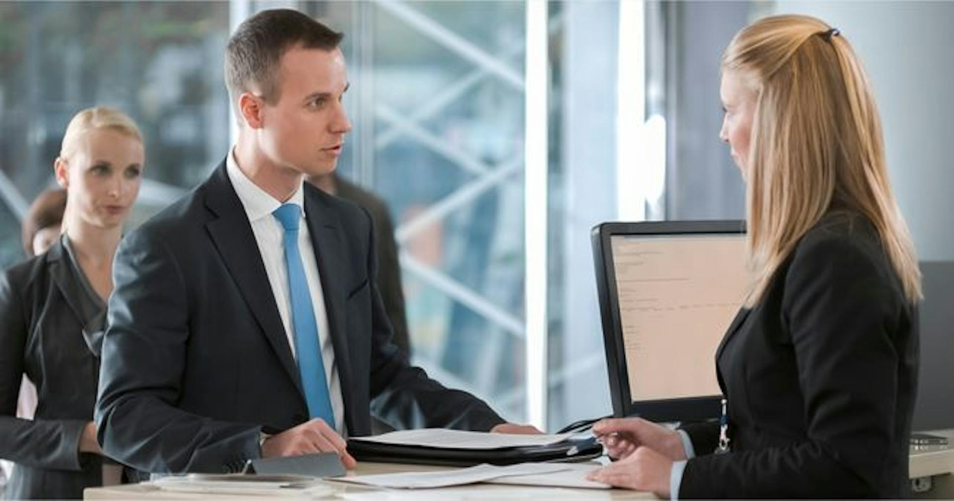 Woman addressing a customer complaint