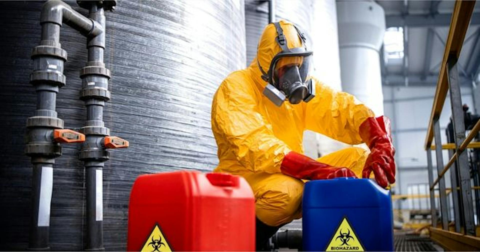 Worker completing HAZWOPER training practical assessment