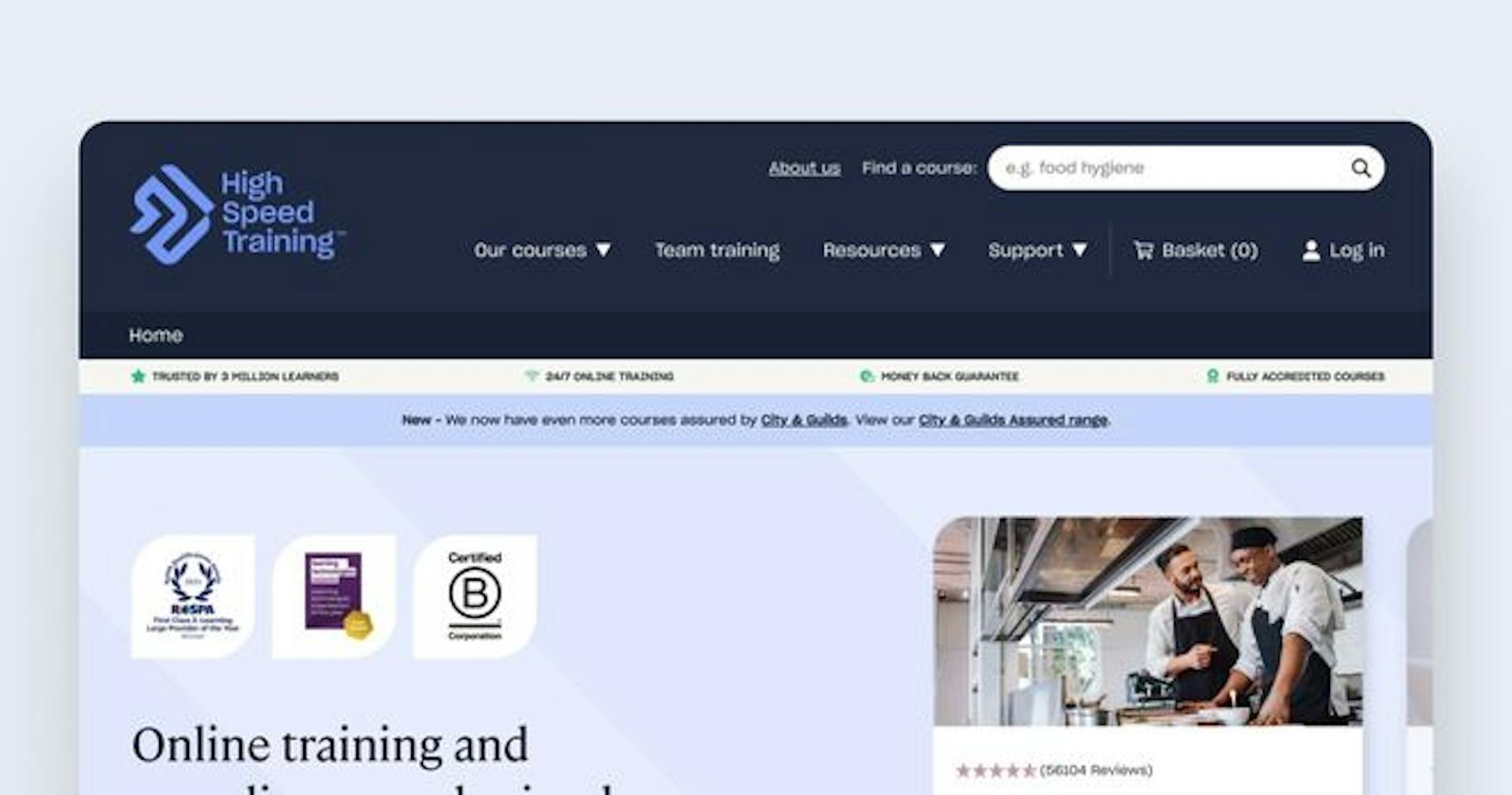 Online course platform - High Speed Training