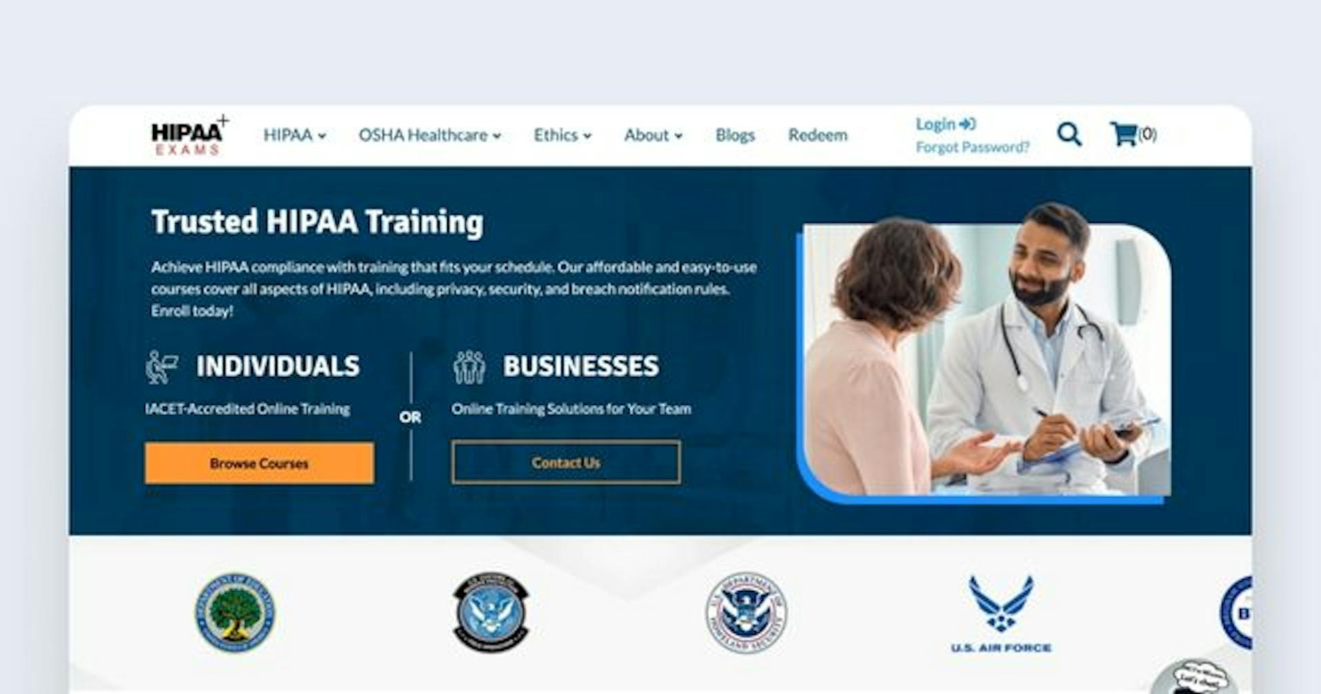 HIPAA Exams homepage