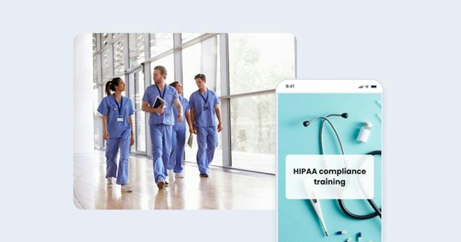 Healthcare workers attending their HIPAA training class