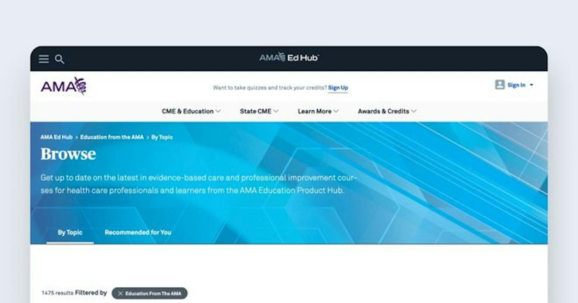 AMA Ed Hub homepage