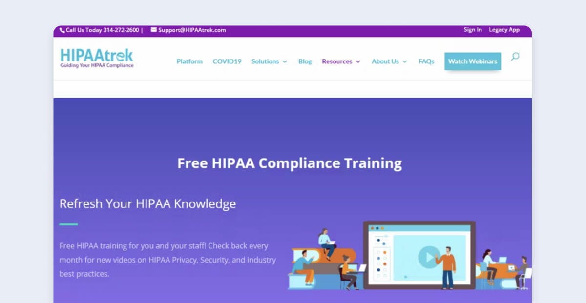 Free HIPPA training - HIPPAAtreck