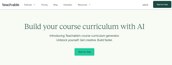 Best AI tool for course creation - Teachable